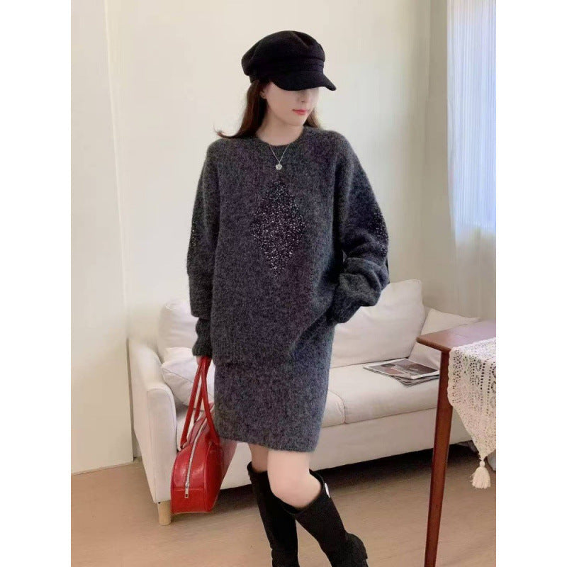 Damen Strickpullover Lässig Mit Diamantdetails