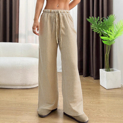 Damen Hohe Bundhose Streifen Design Eveloria - Eveloria