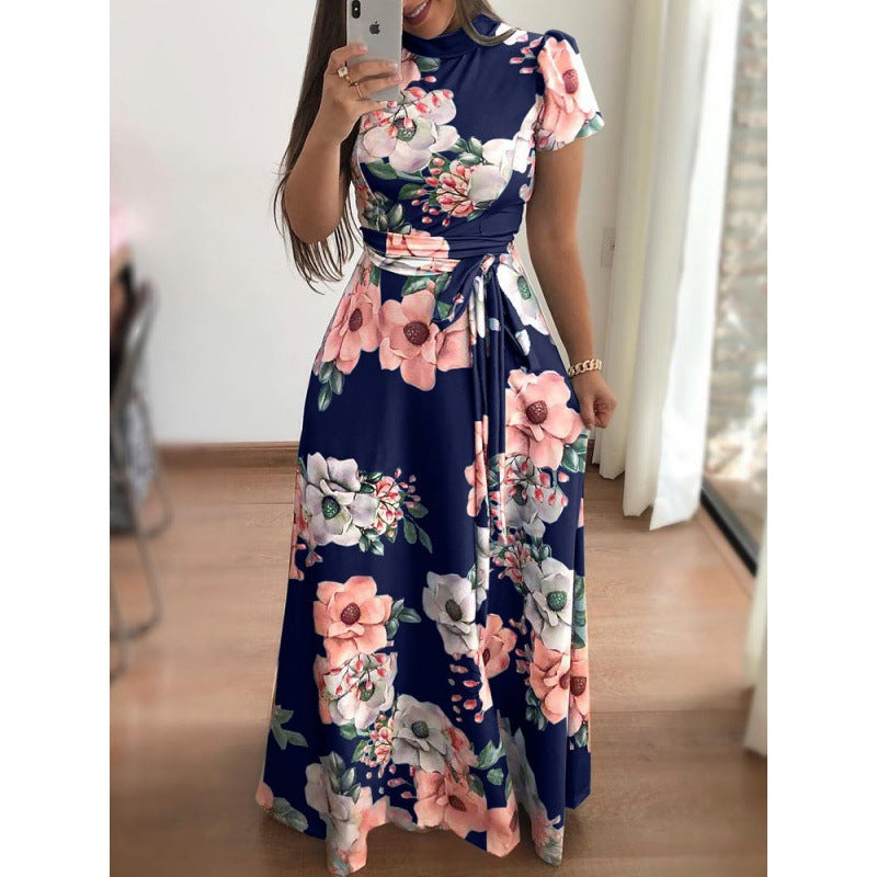 Damen Maxikleid Floralmuster Wickeldesign Kurvenbetonend Eveloria