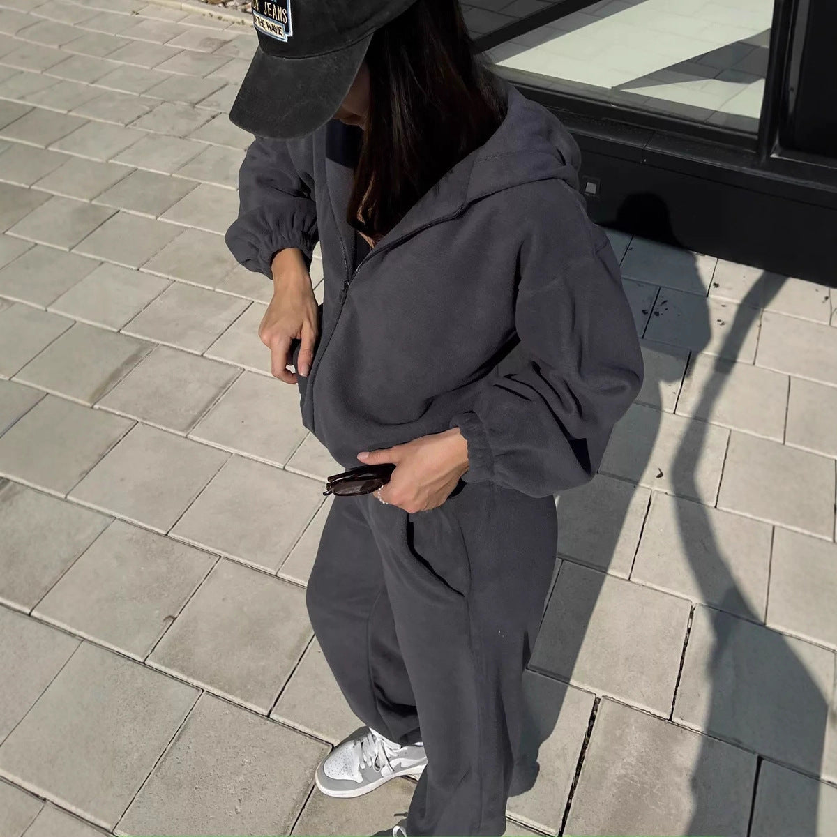 Damen Fleece Jogginganzug mit Kapuze Eveloria