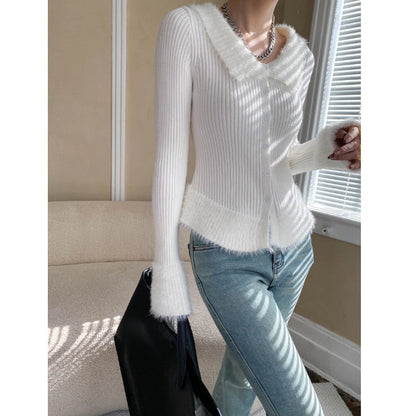 Damen Cardigan Gestrickt Mit Taschen Weich Eveloria