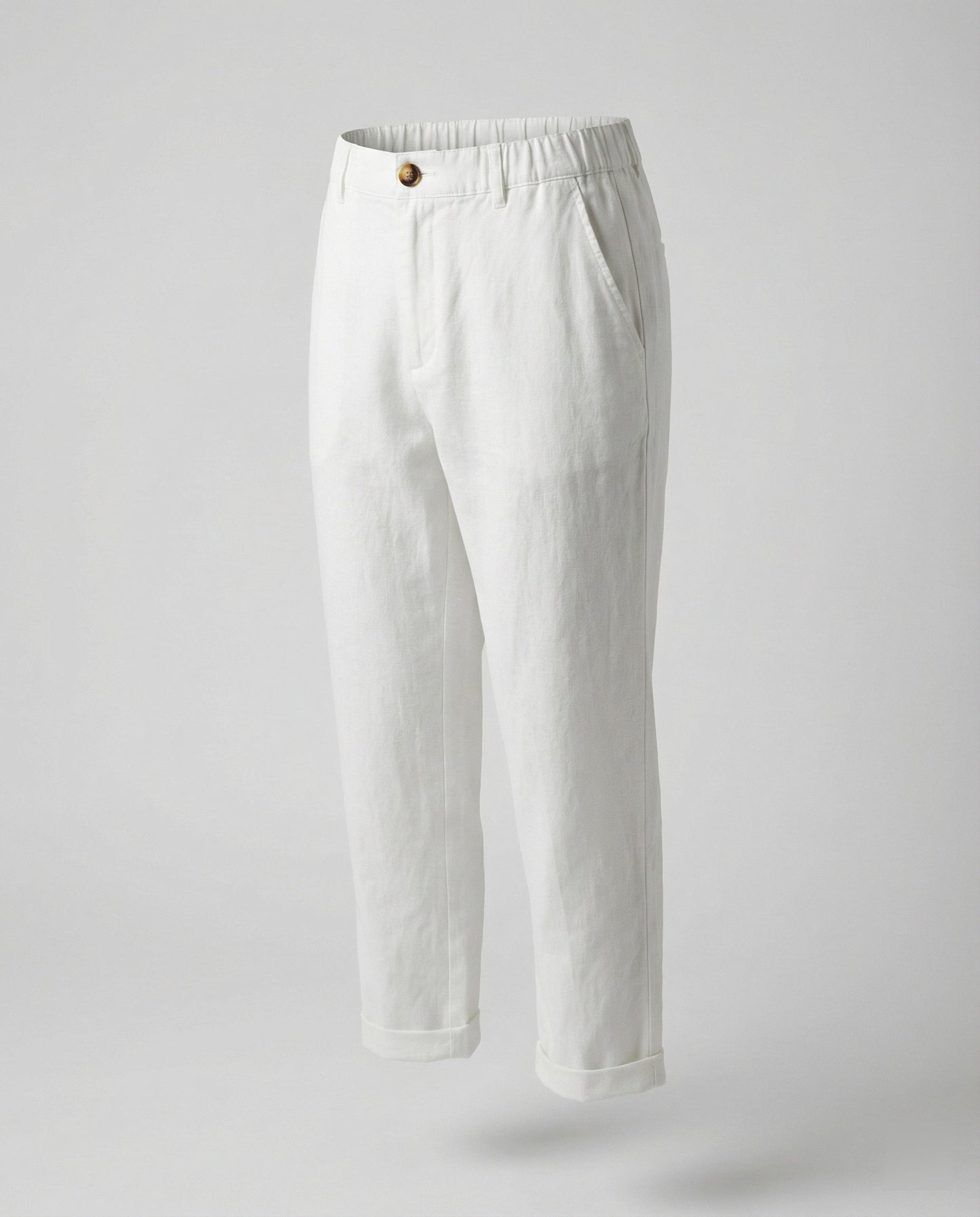 Damen Bequeme Chinohose Umschlagssaum
