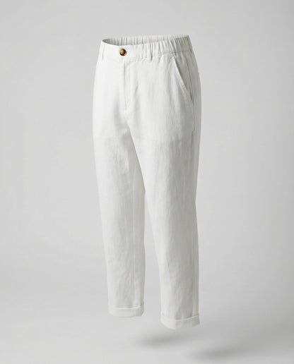 Damen Bequeme Chinohose Umschlagssaum