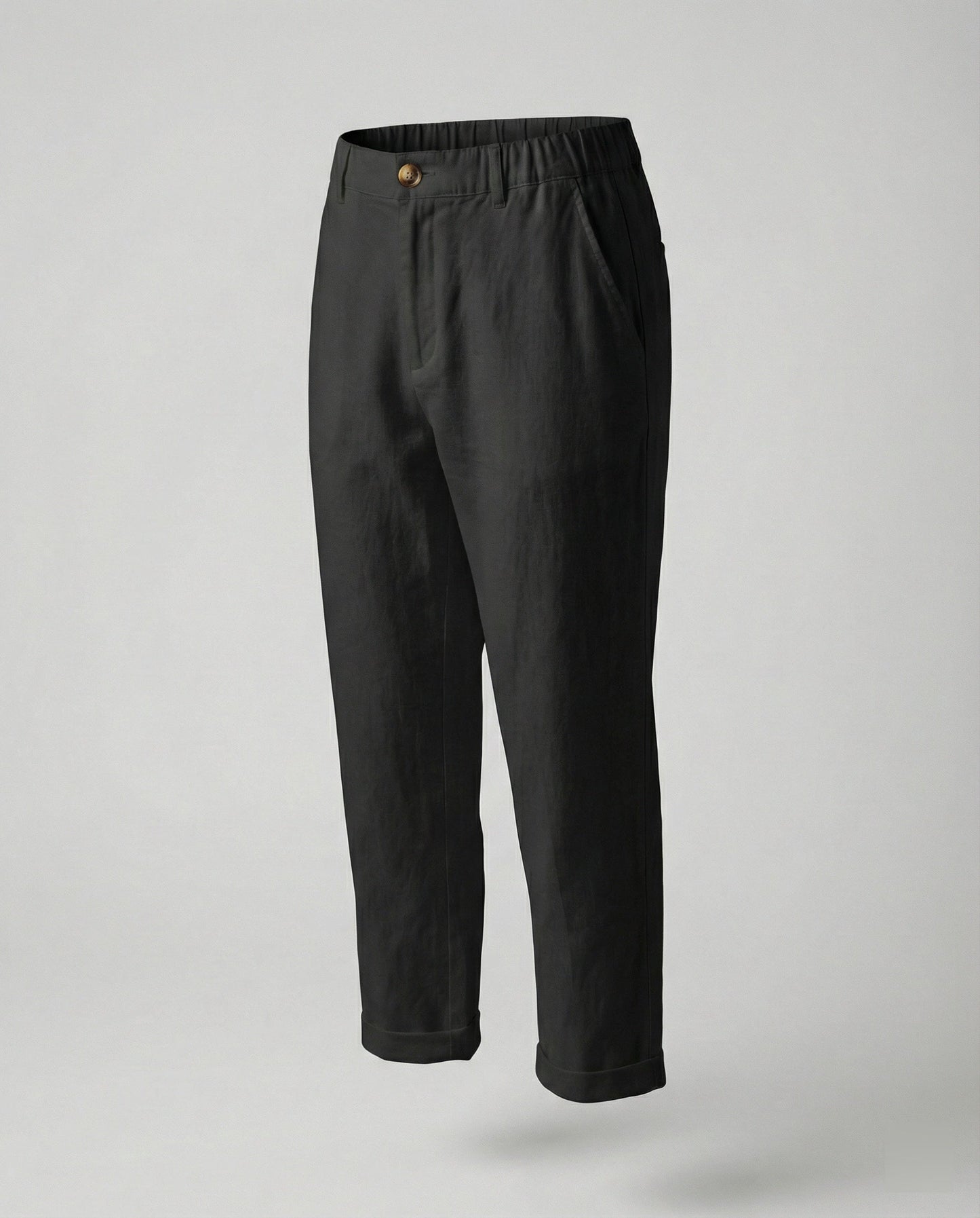 Damen Bequeme Chinohose Umschlagssaum