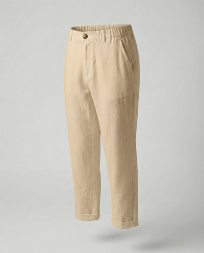 Damen Bequeme Chinohose Umschlagssaum