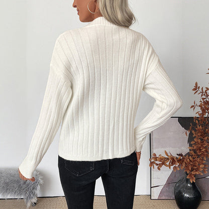 Damen Strickpullover mit Herzknöpfen und Struktur Oberfläche