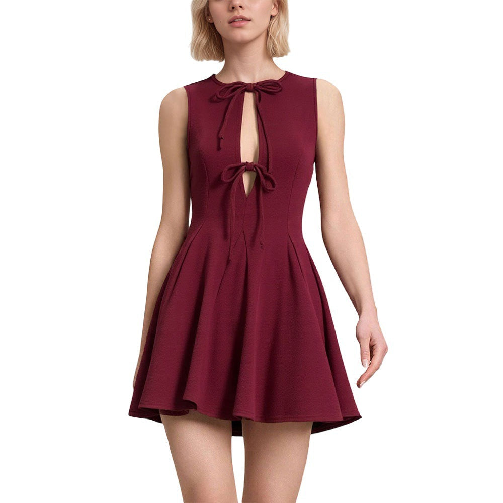 Damen Minikleid Tiefes Dekolleté Bindeband