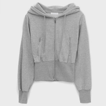 Damen Sportjacke Kapuzenjacke Figurbetont Eveloria