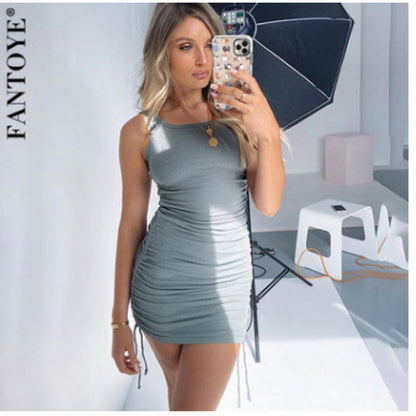 Damen Wickelkleid Figurbetont Rüschen Eveloria