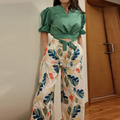 Damen Crop- und Hose Set Eveloria