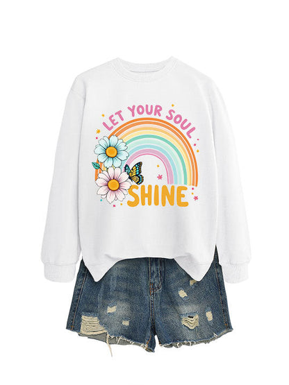 Damen Sweatshirt Bunt Florales Grafikdesign Eveloria