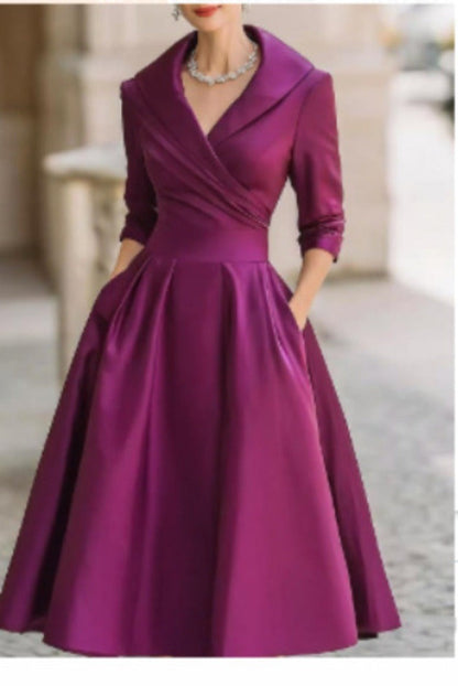 Damen Wickelkleid mit Schößchen und Taschen Eveloria
