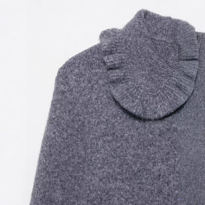 Damen Strickjacke Rüschen Eveloria