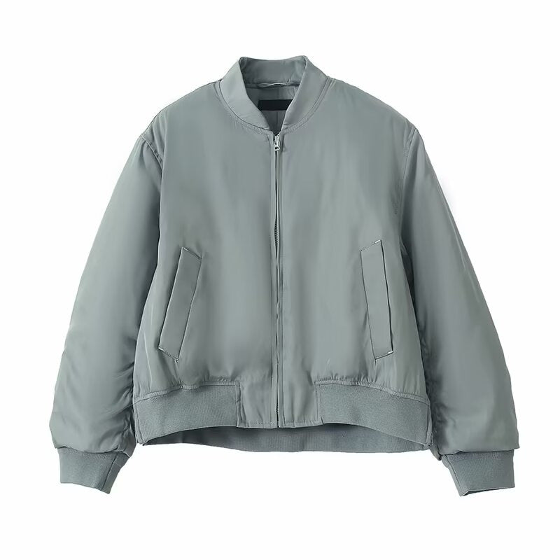 Damen Sportbomberjacke Hochkragen Bequem Eveloria
