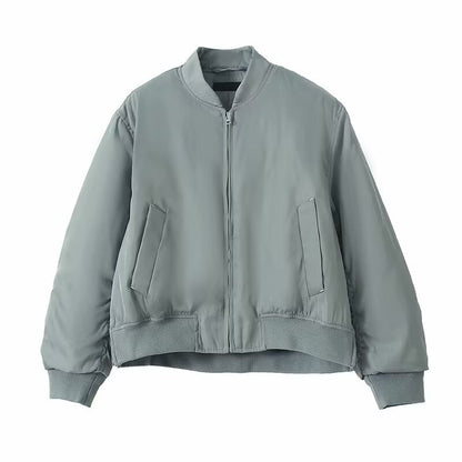Damen Sportbomberjacke Hochkragen Bequem Eveloria