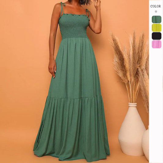 Damen Maxikleid Elastisch Verspieltes Bindeband Eveloria - Eveloria