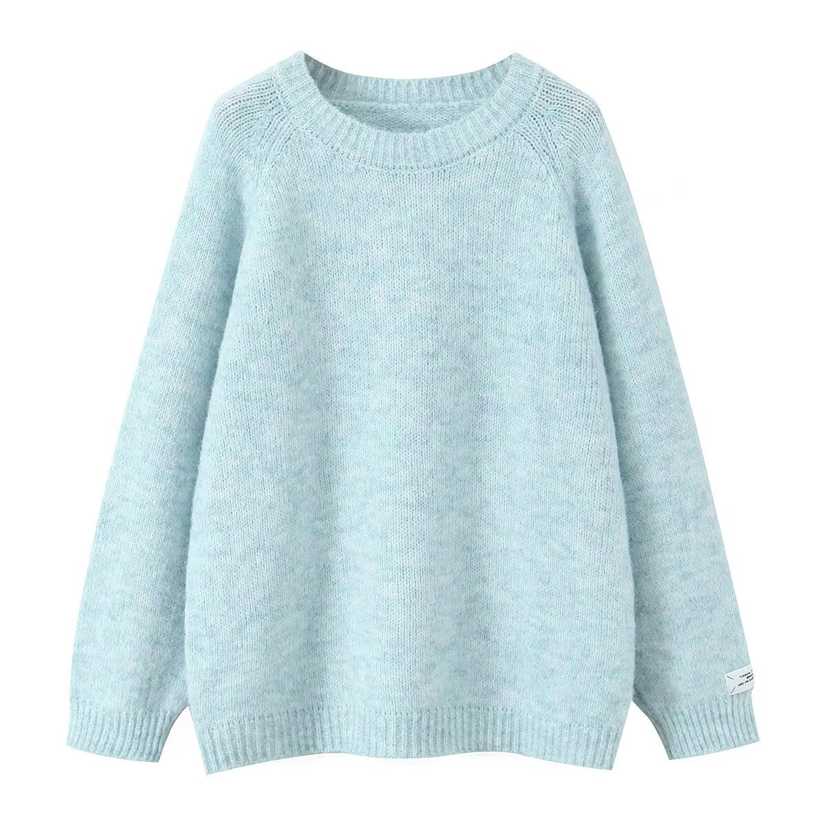 Damen Strickpullover Rundhals Kuschelig Eveloria