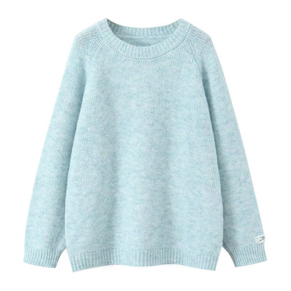 Damen Strickpullover Rundhals Kuschelig Eveloria