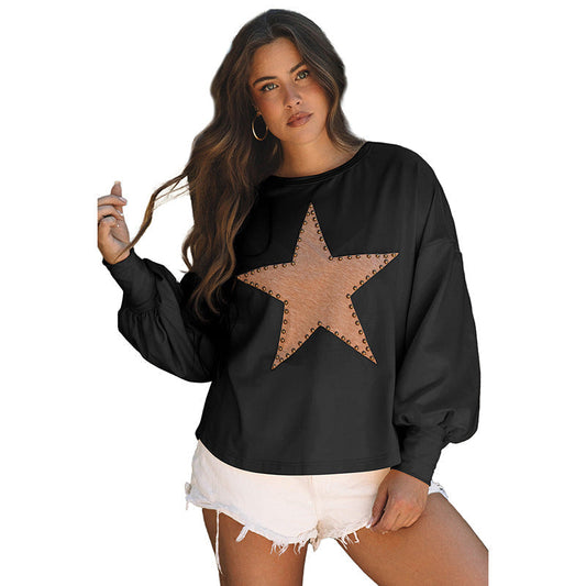 Eveloria Damen Sweatshirt Baumwolle Lockerer Schnitt Langärmlig Weich - Eveloria