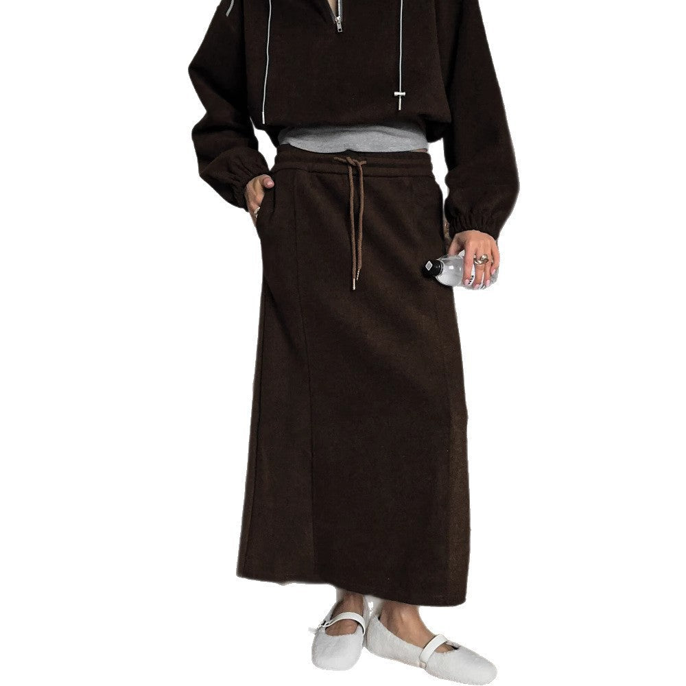 Damen Maxikleid Hochtaillen-Seitenschlitz dunkel nicht spezifiziert,