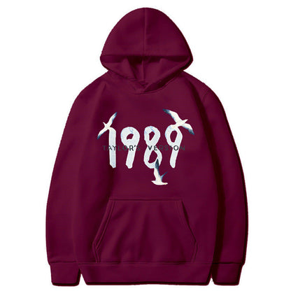 Damen Kapuzenpullover Baumwolle Vogelmotiv Eveloria