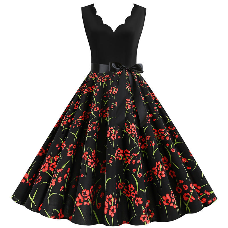Damen Swingkleid Floralmuster Röckchen Elegantes Design