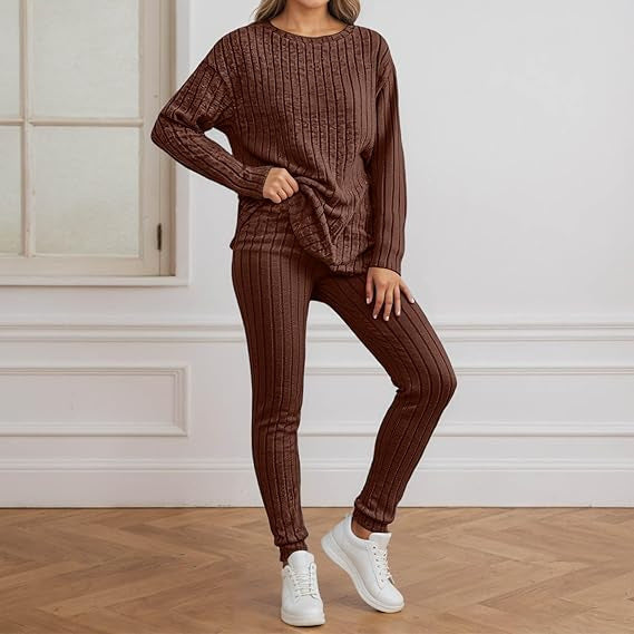 Damen Strickensemble Rippenstruktur Eveloria
