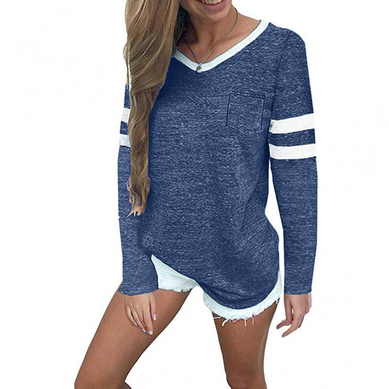 Damen Pullover Streifen-Design Lässig Beige