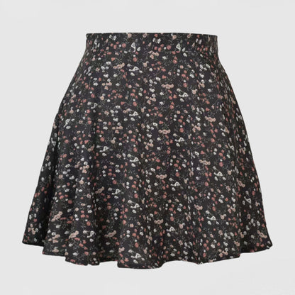 Damen Baumwollrock Blumenmuster Schwingender Saum Eveloria