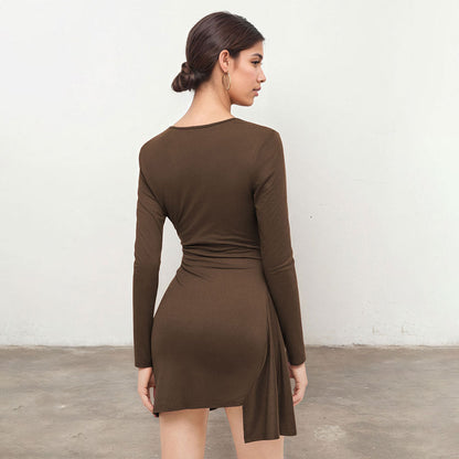 Damen Wickelkleid Rüschendetails Figurformend Eveloria