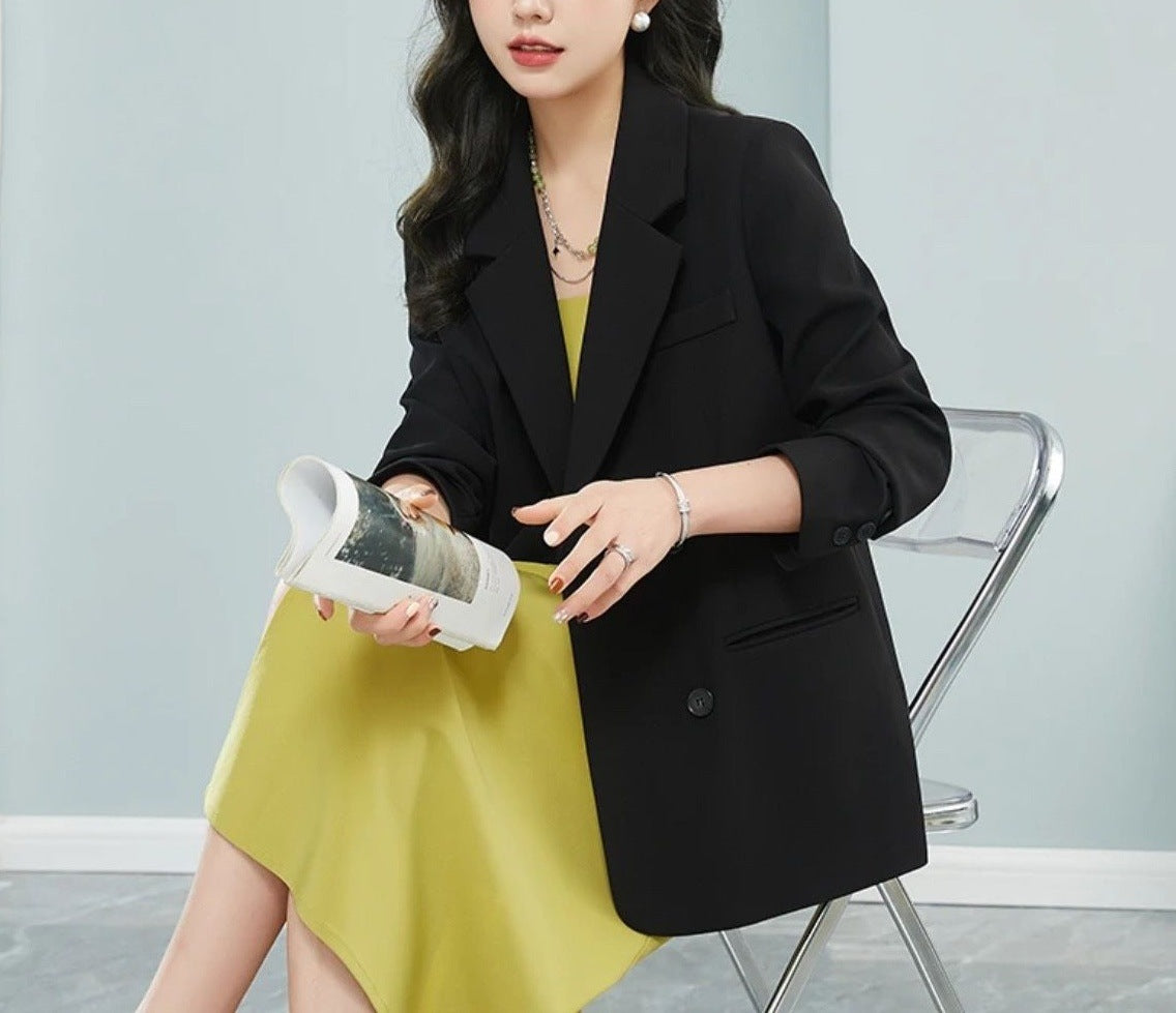 Damen Oversized Blazer Doppelter Knopfleiste Stylisch Eveloria