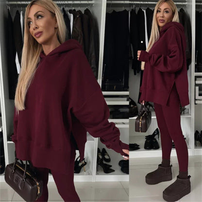 Damen Kapuzenpullover Animal-Print Erweiterte Ärmel Eveloria