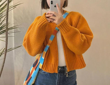 Damen Strickjacke Rundhalsausschnitt Kuschelig Eveloria