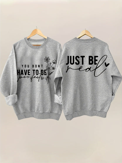Damen Pullover Lässig mit Botschaften Eveloria