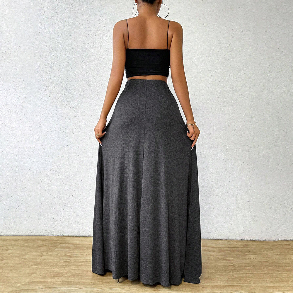 Damen Maxirock Elastisch Verstellbarer Kordelzug