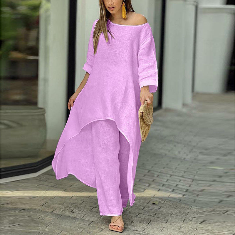 Damen Kaftan Zweiteiler Asymmetrisch Luftig Eveloria