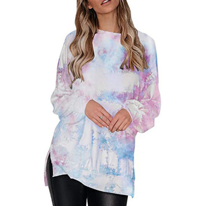 Damen Oversized Pullover Batikdesign Grau