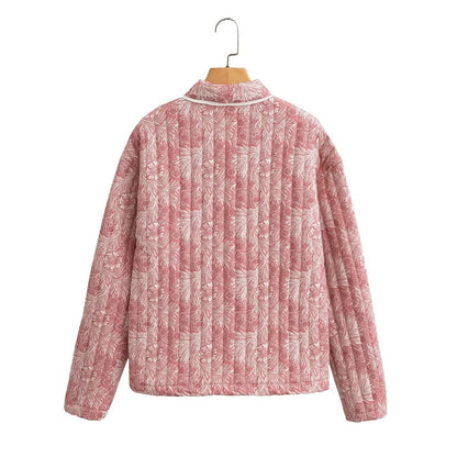 Damen Steppjacke Floralmuster Eveloria