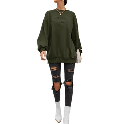 Damen Sweatshirt Lässig mit Schriftzug Eveloria
