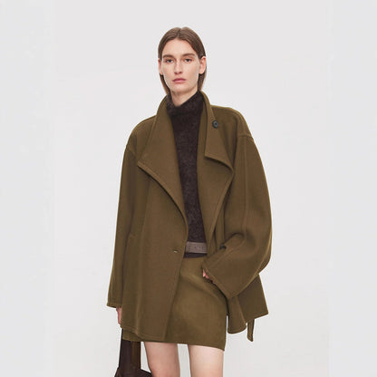 Damen Oversized-Mantel mit Bindegürtel Eveloria
