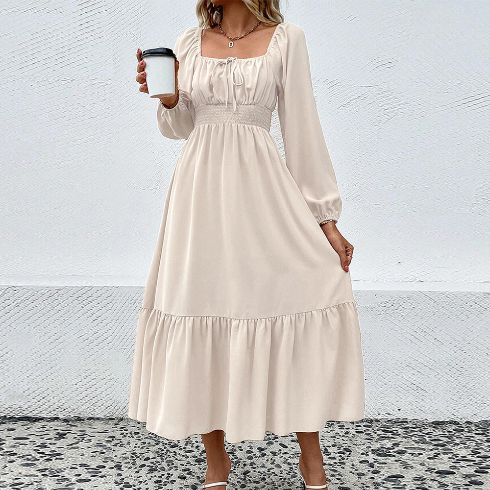 Damen Midi-Kleid mit Taillierung und Rüschen Eveloria