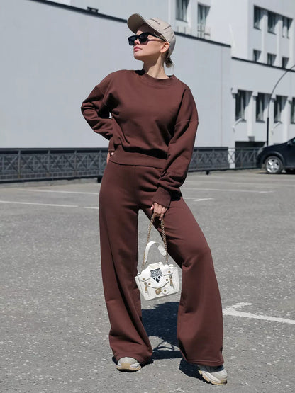 Damen Freizeitanzug Weites Design Bequem Grün Eveloria