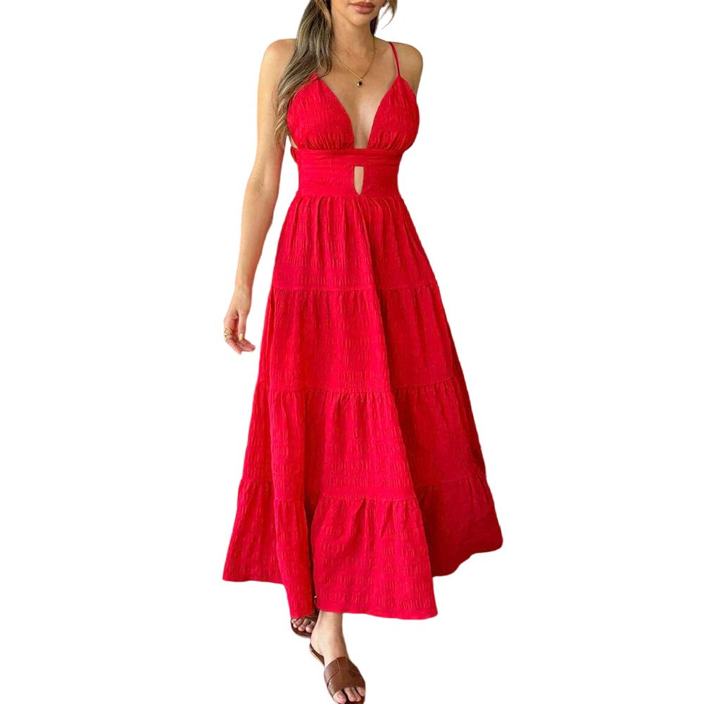 Damen Maxi-Kleid mit Cut-Out-Details und fließendem Schnitt