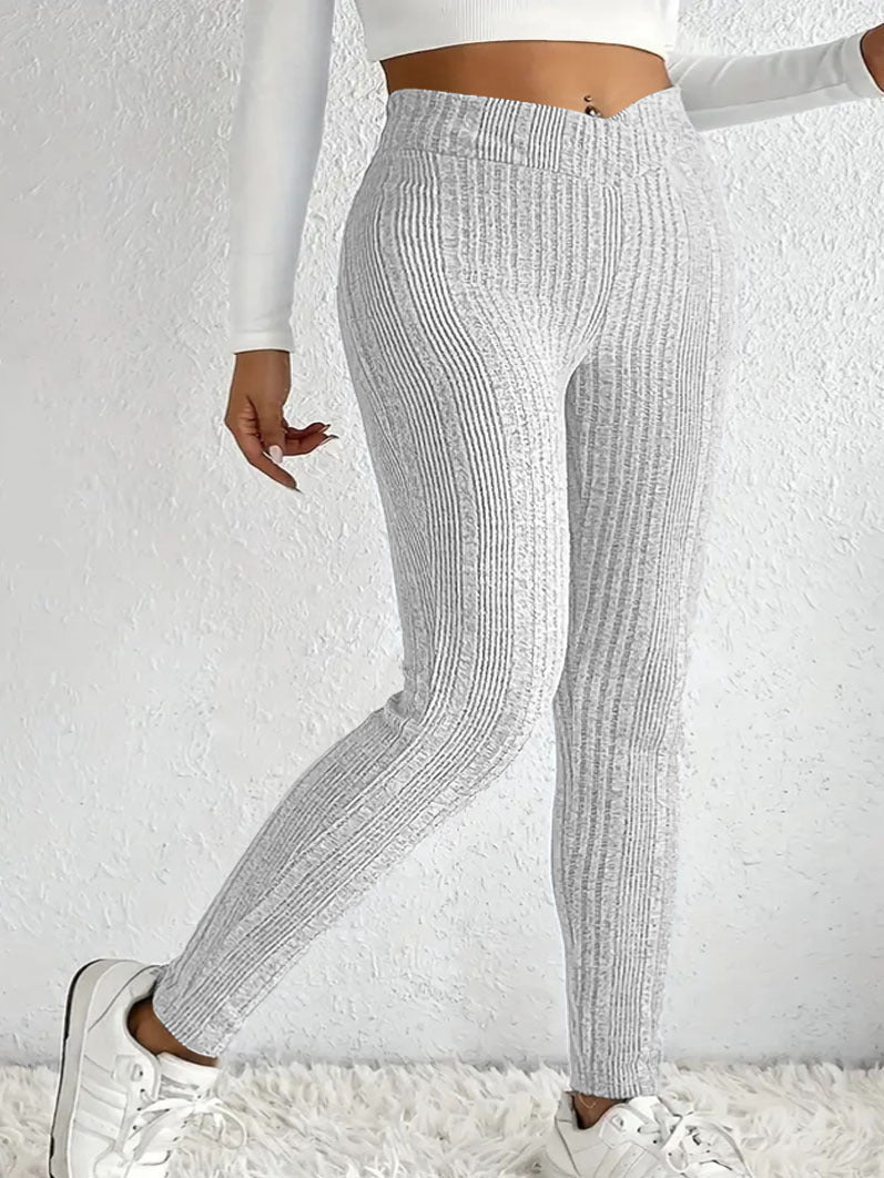 Damen Leggings Figurbetonter Stoff Streifenmuster