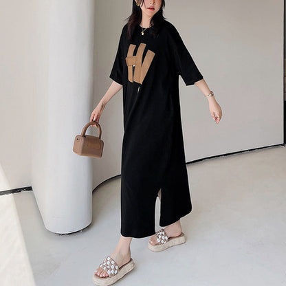 Damen Langarmkleid Grafikdruck Locker Leicht