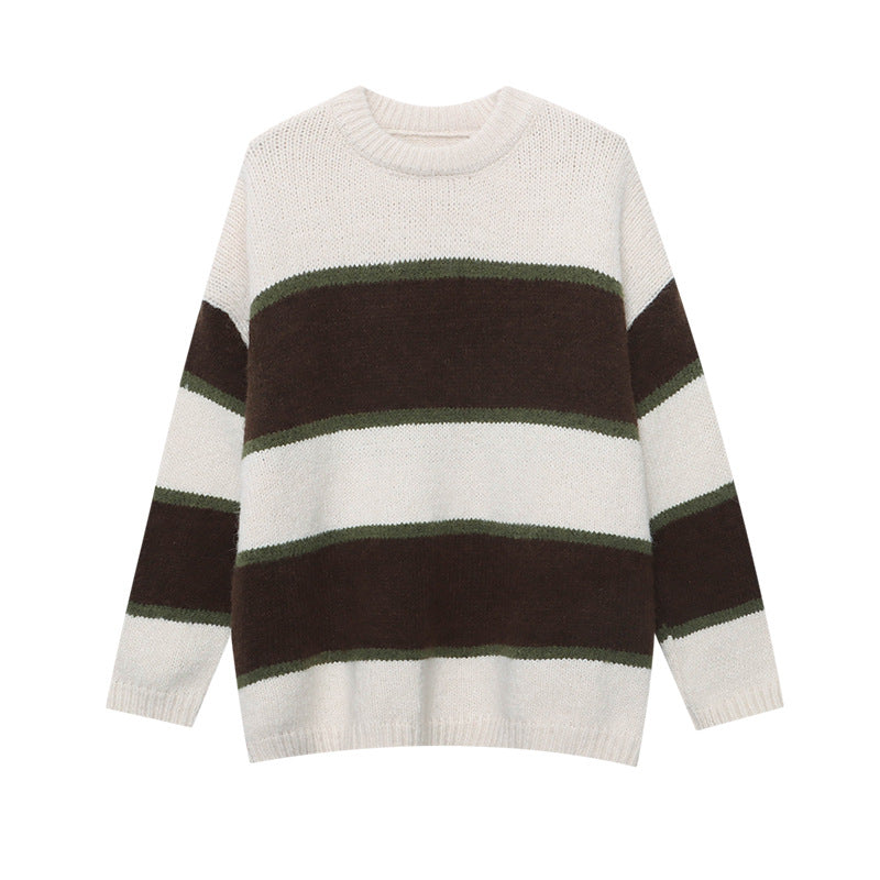 Damen Oversized Pullover Streifen Modell Eveloria