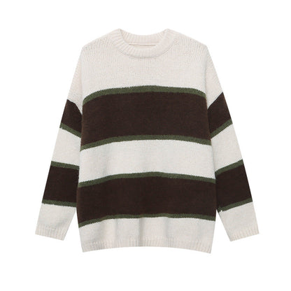 Damen Oversized Pullover Streifen Modell Eveloria