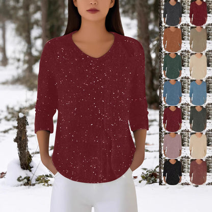 Damen Langarmshirt V-Ausschnitt Eveloria - Eveloria
