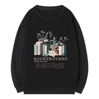 Damen Sweatshirt Bücherdesign Grau Eveloria