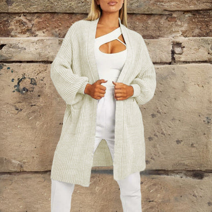 Damen Strickjacke Lässiger Schnitt Uni Farbe